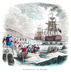 President Gallery: Washington evacuation of Boston engraving 1859