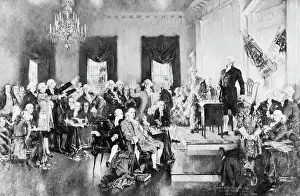 Constitution Prints: Washington Presiding at the Second Constitutional Convention by Howard Chandler Christie