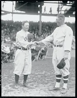 Washington Senators Manager Milan Shaking Hands with Manager Huggins
