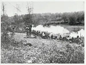 Washington Volunteers Firing Their Weaponry