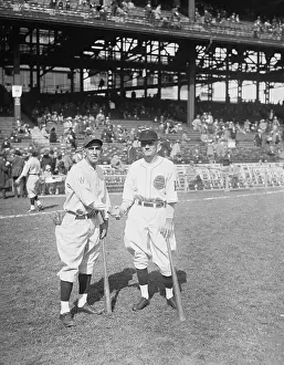 Washington's Baseball Captain Posing With Pirates Player