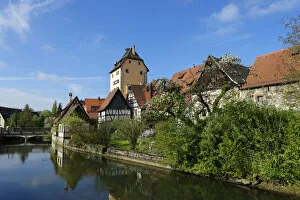 Images Dated 21st April 2014: Wassertor Gate on the Pegnitz River, Hersbruck, Middle Franconia, Franconia, Bavaria, Germany