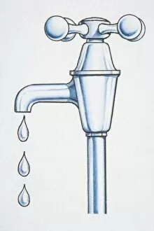 Metal Gallery: Water dripping from tap