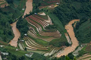 Images Dated 5th June 2016: Water field in rice terrace paddies in North Vietnam