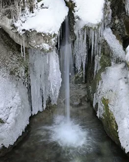 Images Dated 9th March 2010: Water and ice at the Mirafaelle waterfalls, Pernitz, Piestingtal valley, Lower Austria, Austria