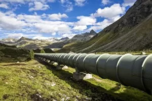 Images Dated 28th August 2014: Water pipeline, Silvretta-Stausee reservoir, Bielerhohe Pass, Vorarlberg Montafon, Austria