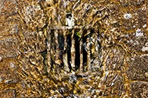Flows Prints: Water running into a sewer