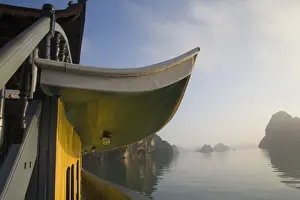 Craftsperson Prints: Water and sky with roof of tour boat