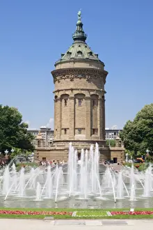 Baden Prints: Water tower, Mannheim, Baden-Wuerttemberg, Germany, Europe