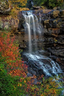 Gallo Landscapes Gallery: Waterfall in autumn forest in Blackwater Falls State Park, Tucker County, West Virginia, USA