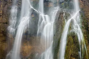 Southeast Europe Prints: Waterfall in autumn, Plitvice Lakes National Park, Croatia, Europe