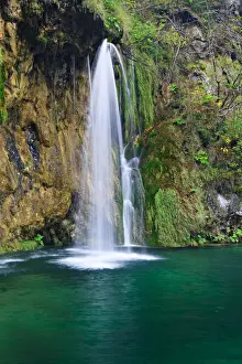 Southeast Europe Prints: Waterfall in autumn, Plitvice Lakes National Park, Croatia, Europe