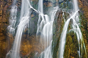 Waterfall in autumn, Plitvice Lakes National Park, Croatia, Europe