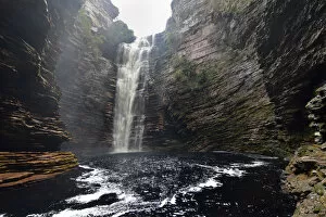 Images Dated 22nd July 2013: The waterfall Cachoeira do Buracao, Chapada Diamantina Mountains, Bahia, Brazil