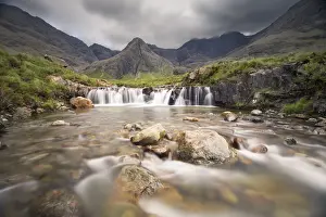 Cascade Prints: Waterfall in Fairy Pools rocky stream on Isle of Skye Scotland