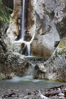 Waterfall in Heckenbachklamm gorge, near Kochel, Bavaria, Germany