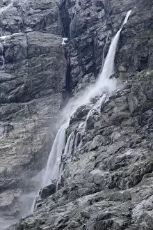 Waterfall at Kjenndalsbreen Glacier, Loen, Stryn, Sogn og Fjordane, Western Norway, Norway