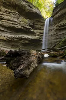 Waterfall in Paehlschlucht gorge near Paehl, Ammersee Lake, Bavaria, Germany, Europe