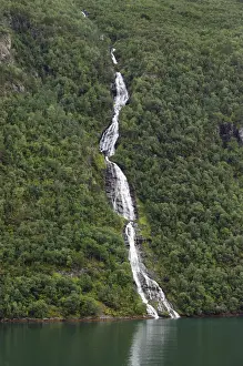 Geirangerfjord Prints: Waterfall The Suitor in the Geiranger Fjord