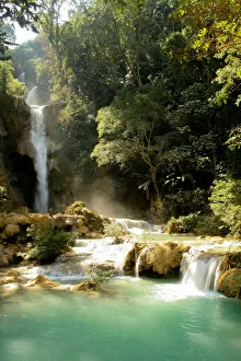 The waterfall Tad Kuang Si in Laos, Luang Prabang