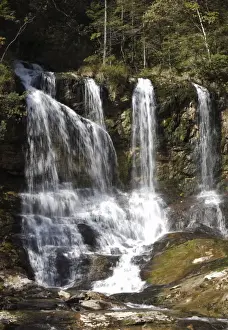 Flows Prints: Waterfall in Weissbachschlucht gorge near Weissbach on the Alpine Road