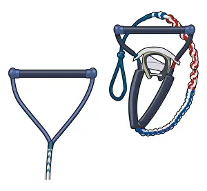Water Sport Prints: Waterskiing gear, towlines and grip