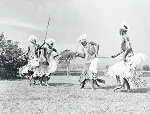 Belgian Congo Prints: Watutsi Tribe Members Performing a Dance