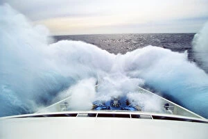 Stormy Gallery: Wave hitting bow of a cruise ship, Drake Passage or Mar de Hoces, Southern Ocean