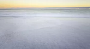 South Island Gallery: Waves breaking on beach, dawn, (long exposure)