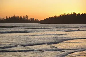 Biosphere Reserve Prints: Waves At Long Beach A Surfers Paradise At Sunset In Pacific Rim National Park Near Tofino
