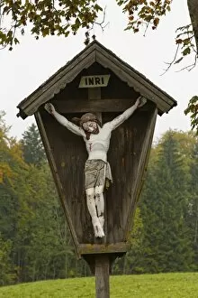 Images Dated 4th October 2014: Wayside cross, Samerberg, Chiemgau, Upper Bavaria, Bavaria, Germany
