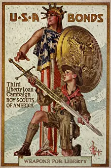 Teamwork Prints: Weapons for Liberty Liberty Loan Poster by Joseph Christian Leyendecker