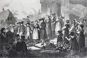 Images Dated 22nd February 2019: Wedding in Alsace, 1888, France, History, digital reproduction of an original 19th-century painting