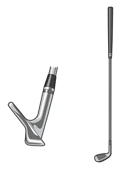 Silver Colored Prints: Wedge, full length and clubhead