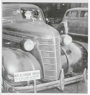 Weegee Prints: Weegee Driving His Car