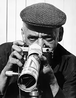 Weegee Prints: Weegee with Kaleidoscope on Lens
