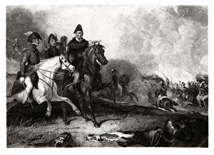 Battle of Waterloo June 18, 1815 Gallery: Wellington at Waterloo (1859 engraving)