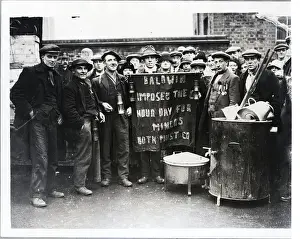 Unemployment Prints: Welsh Miners Pose with Banner on March