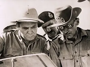 Willkie Prints: Wendell Willkie and Montgomery Study Battlefield Map