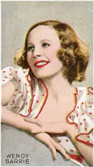 Wendy Barrie, Champions of Screen & Stage, collectible Gallaher cigarette card, 1935