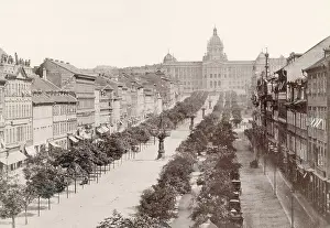 Prague Prints: Wenzel Platz With View Of New Museum