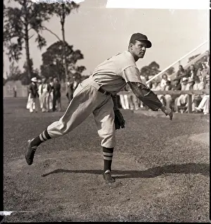 Tampa Prints: Wesley Ferrell Pitching at Training Camp