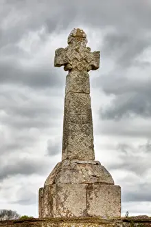 Thunder Prints: West side of Celtic high cross, Dysert O Dea near Corofin, County Clare, Ireland, Europe