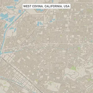 Street Map Prints: West Covina California US City Street Map