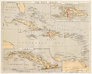 Images Dated 29th July 2016: West Indies map 1869