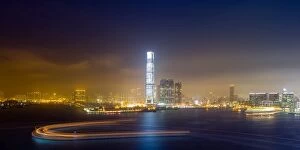 West Kowloon district at night