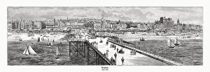 A fascinating collection of images featuring great British piers: West Pier and Kings Road, Brighton, England, woodcut, published 1897