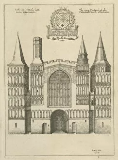 Architecture And Buildings Collection: The West Prospect of Rochester Cathedral, 1660