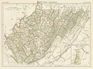 Images Dated 4th October 2017: West Virginia map 1885
