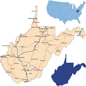 West Virginia road map